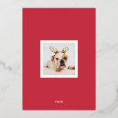 Elegant Merry Gold kerstgeborsteld script foto Folie Feestdagenkaart (Achterkant)