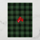 Elegant Merry Green en Red Photo Gold Folie Feestdagenkaart (Achterkant)