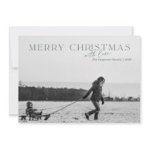 Elegant Merry Green-fotokaart voor kerstmis