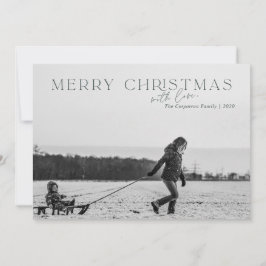 Elegant Merry Green-fotokaart voor kerstmis Feestdagenkaart