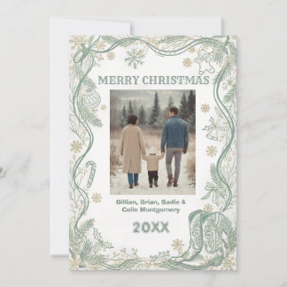 Elegant Merry Holiday Photo Card Feestdagenkaart