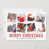 Elegant Merry kerst Aangepaste foto Collage Feestdagenkaart (Voorkant)