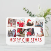 Elegant Merry kerst Aangepaste foto Collage Feestdagenkaart (Staand voorkant)