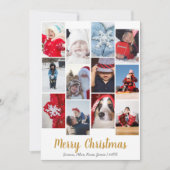 Elegant Merry kerst Aangepaste foto Collage Feestdagenkaart (Voorkant)