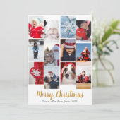 Elegant Merry kerst Aangepaste foto Collage Feestdagenkaart (Staand voorkant)