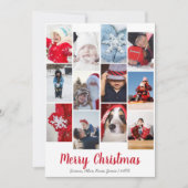 Elegant Merry kerst Aangepaste foto Collage Feestdagenkaart (Voorkant)