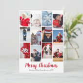 Elegant Merry kerst Aangepaste foto Collage Feestdagenkaart (Staand voorkant)