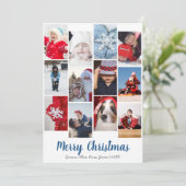 Elegant Merry kerst Aangepaste foto Collage Feestdagenkaart (Staand voorkant)