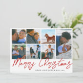 Elegant Merry kerst Aangepaste foto Collage Feestdagenkaart (Staand voorkant)