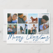 Elegant Merry kerst Aangepaste foto Collage Feestdagenkaart (Voorkant)