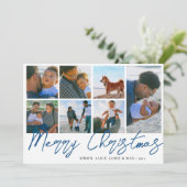 Elegant Merry kerst Aangepaste foto Collage Feestdagenkaart (Staand voorkant)