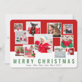 Elegant Merry kerst Aangepaste foto Collage Feestdagenkaart (Voorkant)