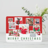 Elegant Merry kerst Aangepaste foto Collage Feestdagenkaart (Staand voorkant)