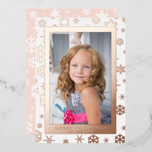 Elegant Merry kerst - Aangepaste foto Folie Feestdagenkaart (Voorkant / Achterkant)