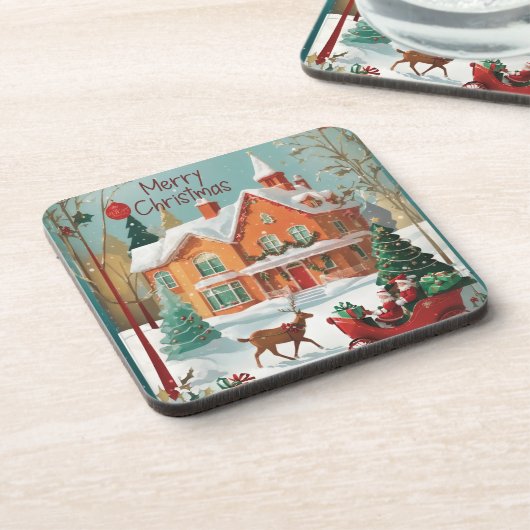 Elegant Merry kerst Bier Onderzetter (Linkerzijde)