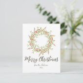 Elegant Merry kerst Botanical Greenery Feestdagenkaart (Staand voorkant)