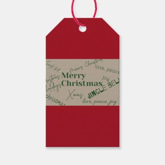 Elegant Merry kerst Cadeaulabel (Voorkant)
