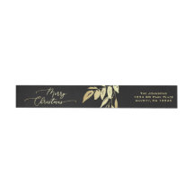 Elegant Merry kerst Faux Gold Black Botanisch