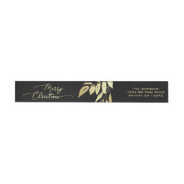 Elegant Merry kerst Faux Gold Black Botanisch
