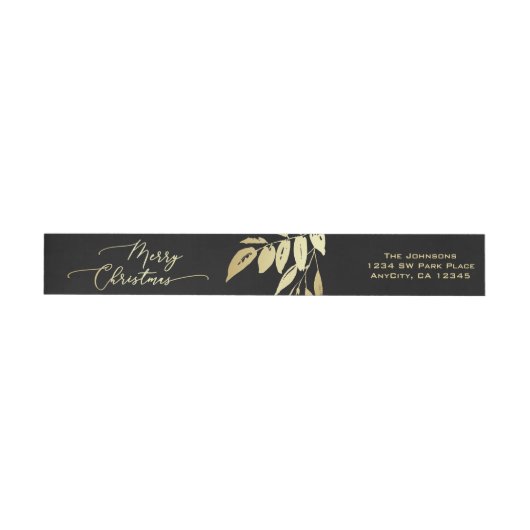 Elegant Merry kerst Faux Gold Black Botanisch (Individueel)