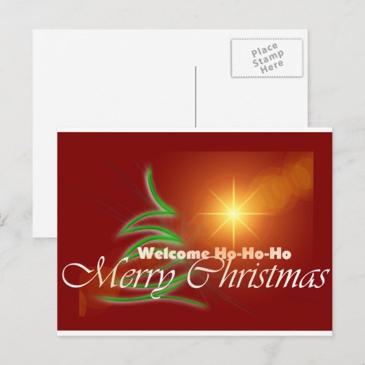 Elegant Merry kerst Feestdagenkaart (Voorkant / Achterkant)