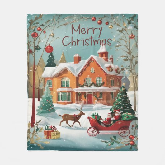 Elegant Merry kerst Fleece Deken (Voorkant)