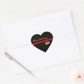 Elegant Merry kerst Hart Sticker (Envelop)