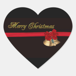 Elegant Merry kerst Hart Sticker