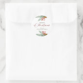 Elegant Merry kerst Holly Berries Pinecones Ronde Sticker (Tas)