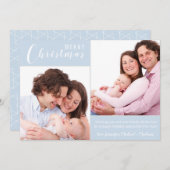Elegant Merry kerst Icy Blue| |2 Foto Feestdagenkaart (Voorkant / Achterkant)