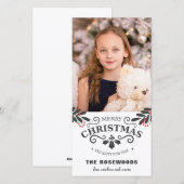 Elegant Merry kerst Nieuwjaar Fotokaart Feestdagenkaart (Voorkant / Achterkant)