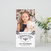 Elegant Merry kerst Nieuwjaar Fotokaart Feestdagenkaart (Staand voorkant)
