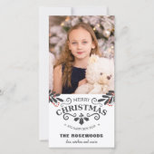 Elegant Merry kerst Nieuwjaar Fotokaart Feestdagenkaart (Voorkant)