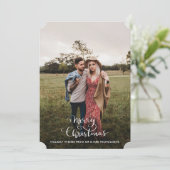 Elegant Merry kerst | Paar foto Feestdagenkaart (Staand voorkant)