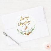 Elegant Merry kerst Persoonlijke naam ticker Ronde Sticker (Envelop)