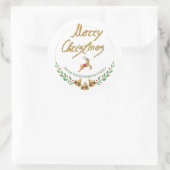 Elegant Merry kerst Persoonlijke naam ticker Ronde Sticker (Tas)