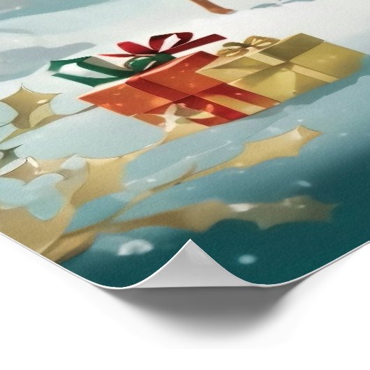 Elegant Merry kerst Poster (Hoek)