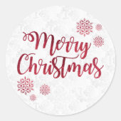 Elegant Merry kerst Ronde Sticker (Voorkant)