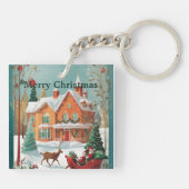 Elegant Merry kerst Sleutelhanger (Achterkant)