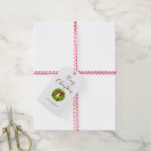 Elegant Merry kerst Wreath Cadeaulabel (Met Touw)