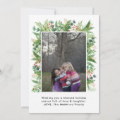 Elegant Merry kerstaks Berries 2 Foto Feestdagenkaart (Achterkant)