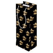 Elegant Merry-kerstballen Black en Gold-look Wijn Cadeautas (Achterkant Gekanteld)