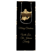 Elegant Merry-kerstballen Black en Gold-look Wijn Cadeautas (Voorkant)