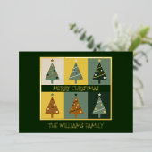 Elegant Merry kerstbomen op maat Folie Feestdagenkaart (Staand Voorkant)