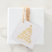Elegant Merry-kerstboomfamilie Bedankjes Labels (Met doos)