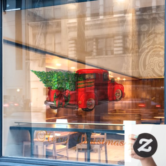 Elegant Merry-kerstboomroeboon Raamsticker (Cafe Raam)