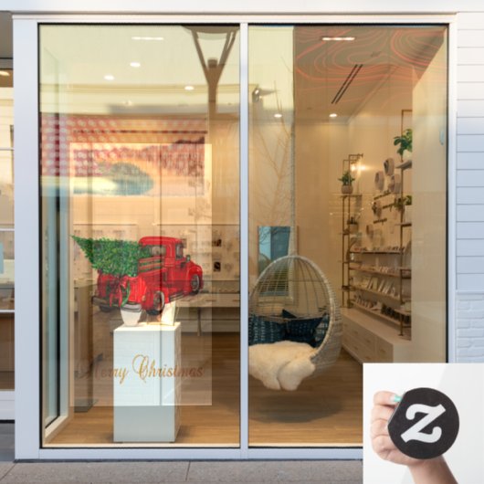 Elegant Merry-kerstboomroeboon Raamsticker (Winkelraam)