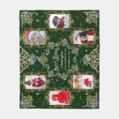 Elegant Merry-kerstfamilie Foto Collage Fleece Deken (Voorkant)