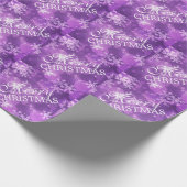 Elegant Merry Kerstfeestay Sparkle Paars Cadeaupapier (Hoek)