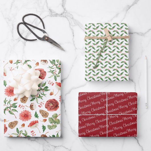 Elegant Merry Kerstfeestdag Inpakpapier Vel